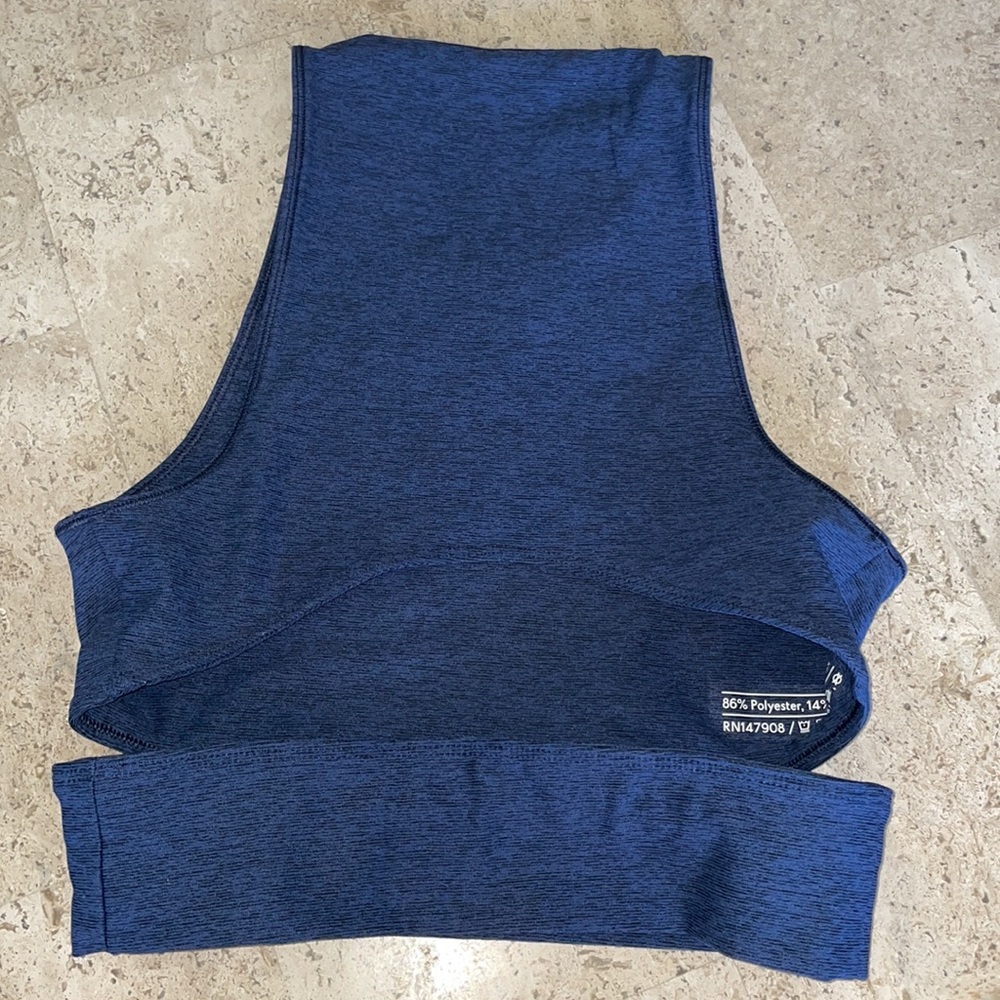 Outdoor Voices Slashback crop top tank bra blue black XS S - Picture 6 of 6